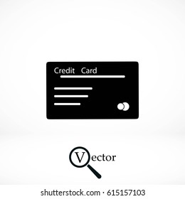 credit card icon, flat design best vector icon