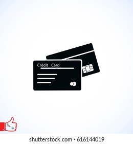 credit card icon, flat design best vector icon