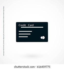 credit card icon, flat design best vector icon