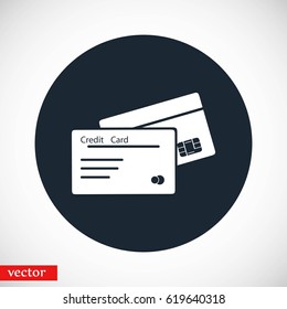 credit card icon, flat design best vector icon