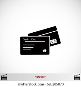 credit card icon, flat design best vector icon