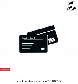 credit card icon, flat design best vector icon