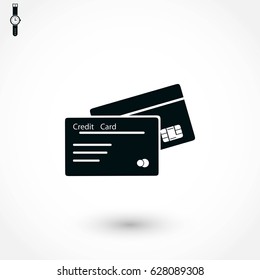 credit card icon, flat design best vector icon