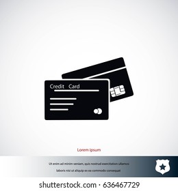credit card icon, flat design best vector icon