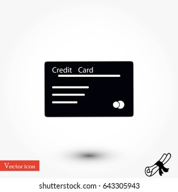 credit card icon, flat design best vector icon