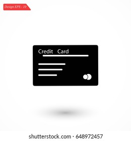 credit card icon, flat design best vector icon