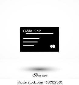 credit card icon, flat design best vector icon