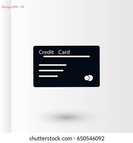 credit card icon, flat design best vector icon