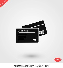credit card icon, flat design best vector icon