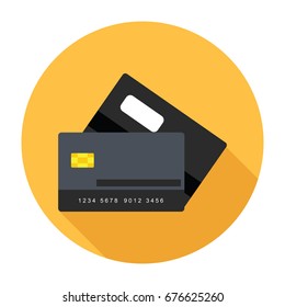 Credit card icon in flat design
