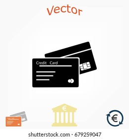 credit card icon, flat design best vector icon