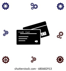 credit card icon, flat design best vector icon