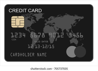 Credit card icon. Flat design. Vector illustration
