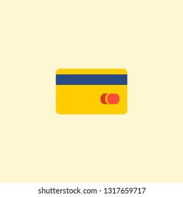 Credit card icon flat element. Vector illustration of credit card icon flat isolated on clean background for your web mobile app logo design.