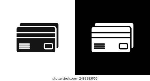 Credit card icon flat line symbol set.