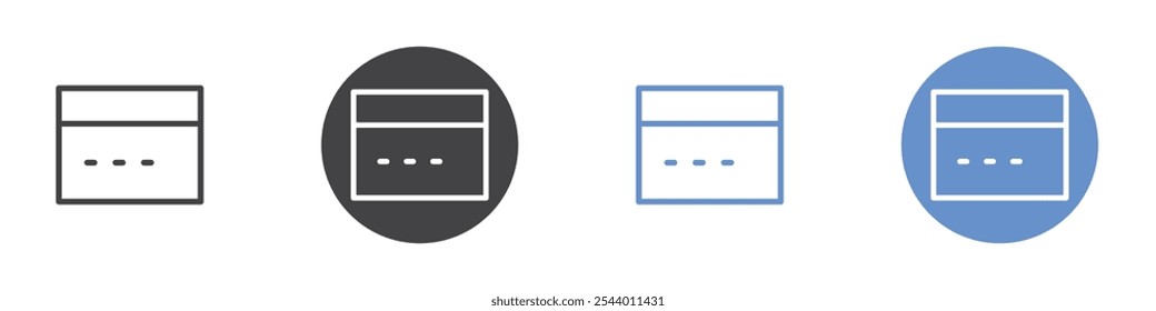 Credit card icon Flat set in black and white color