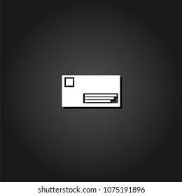 Credit card icon flat. Simple White pictogram on black background with shadow. Vector illustration symbol