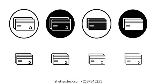 Icono de tarjeta de crédito Conjunto de contorno simple plano