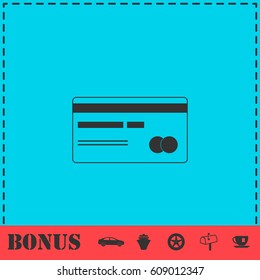 Credit card icon flat. Simple vector symbol and bonus icon