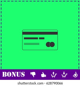 Credit card icon flat. Simple vector symbol and bonus icon