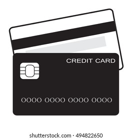 Credit card icon. Credit card flat single icon.