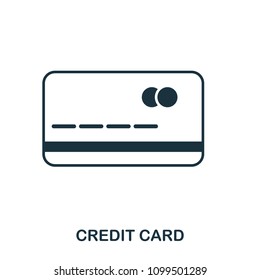 Credit Card icon. Flat style icon design. UI. Illustration of credit card icon. Pictogram isolated on white. Ready to use in web design, apps, software, print.
