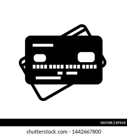 Credit card icon in flat style vector illustration. Front and back views. EPS 10