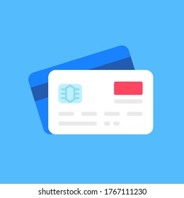 Credit card icon. Flat style design. Vector icon