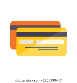 Credit card icon flat vector. Finance payment. Digital money isolated
