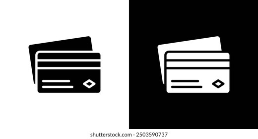 Icono de tarjeta de crédito Esquema plano del conjunto de Vectores
