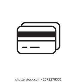 Credit card icon Flat vector set outline