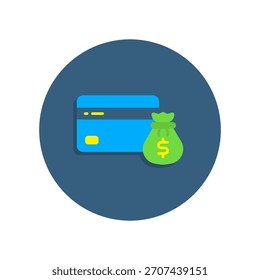 Icono de tarjeta de crédito Ilustración vectorial plana