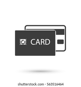 Credit card icon. Flat vector illustration in black on white background. EPS 10