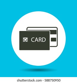 Credit card icon. Flat vector illustration in black on white background.