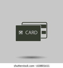 Credit card icon. Flat vector illustration in black on white background.