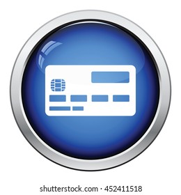 Credit card icon. Glossy button design. Vector illustration.