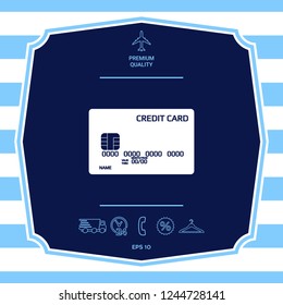 Credit card icon. Graphic elements for your design
