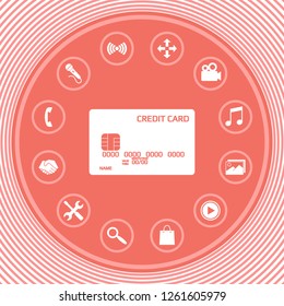 Credit card icon. Graphic elements for your design