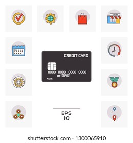 Credit card icon. Graphic elements for your design