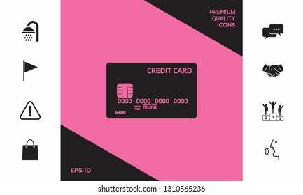 Credit card icon. Graphic elements for your design