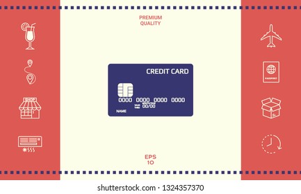 Credit card icon. Graphic elements for your design