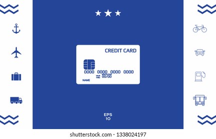 Credit card icon. Graphic elements for your design