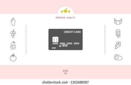 Credit card icon. Graphic elements for your design