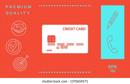 Credit card icon. Graphic elements for your design