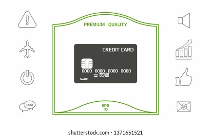 Credit card icon. Graphic elements for your design