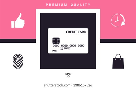 Credit card icon. Graphic elements for your design