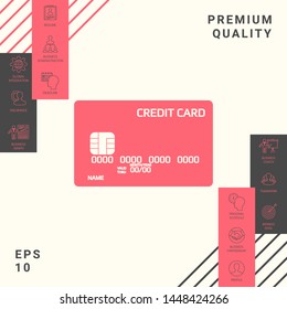 Credit card icon. Graphic elements for your design