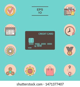 Credit card icon. Graphic elements for your design