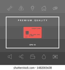 Credit card icon. Graphic elements for your design