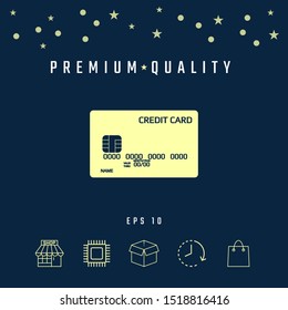 Credit card icon. Graphic elements for your design